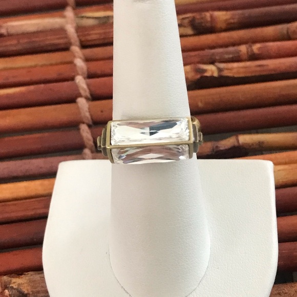 Silpada KR Collection Brass & Crystal Ring Size 7